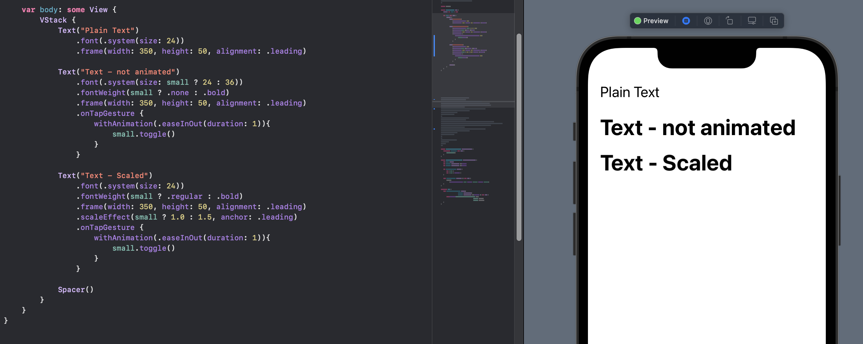 Animate Text size change in SwiftUI | Software Development Notes